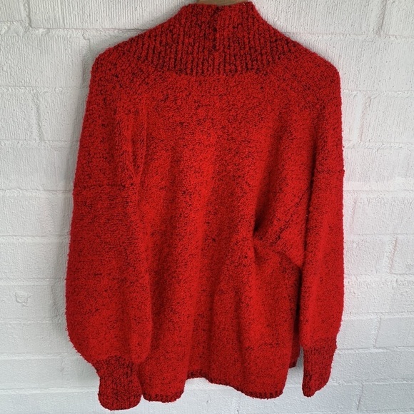 Side Effects Acrylic Vintage Red Open Front Red Knit Cardigan Sweater sz L - Picture 6 of 6